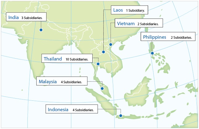 Group companies located in Southeast Asia and South Asia