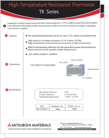 THERMISTOR SENSOR High Temperature Resistance Thermistor TK Series