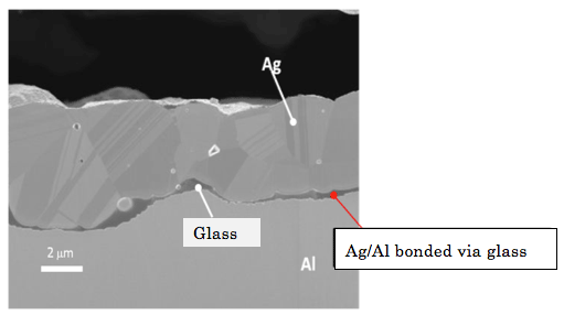 Cross-section of Al/Ag bond