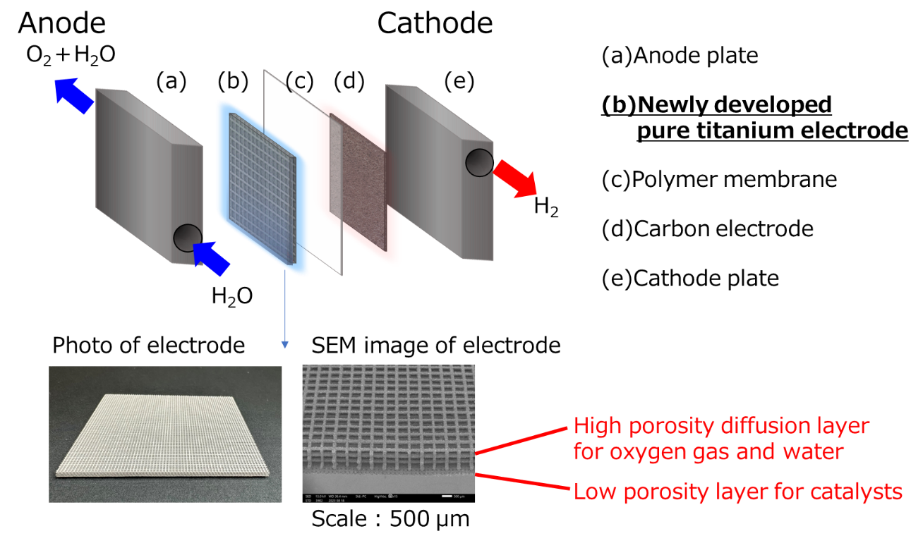 Schematic diagram of PEM water electrolysis