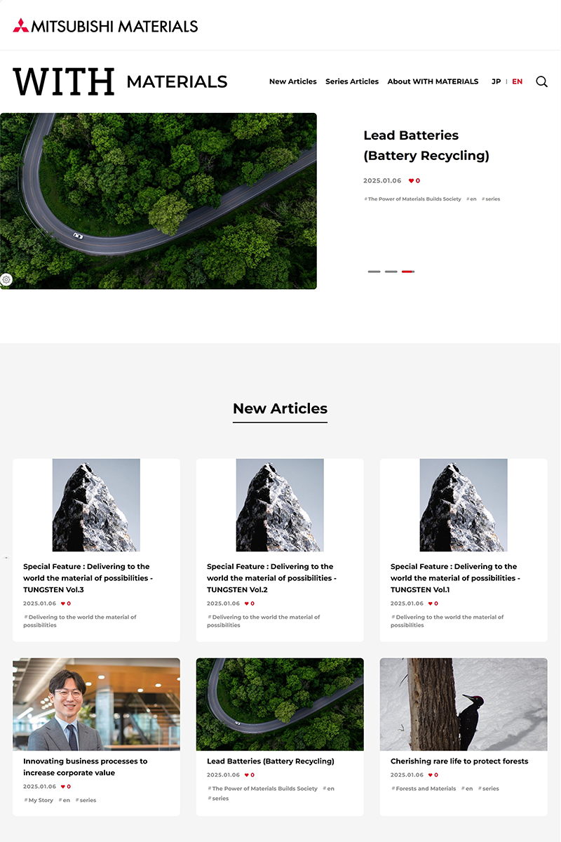 WEB media WITH MATERIALS.
