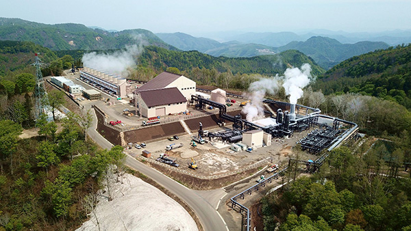 山葵沢地熱発電所全景