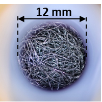 アルミニウム繊維焼結体伝熱管の断面写真