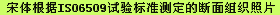 根据ISO6509试验标准测定的断面组织照片